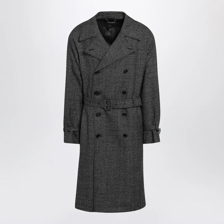 Dolce&amp;Gabbana - Grey wool double-breasted coat Brand Coats &amp; Jackets 50 IT