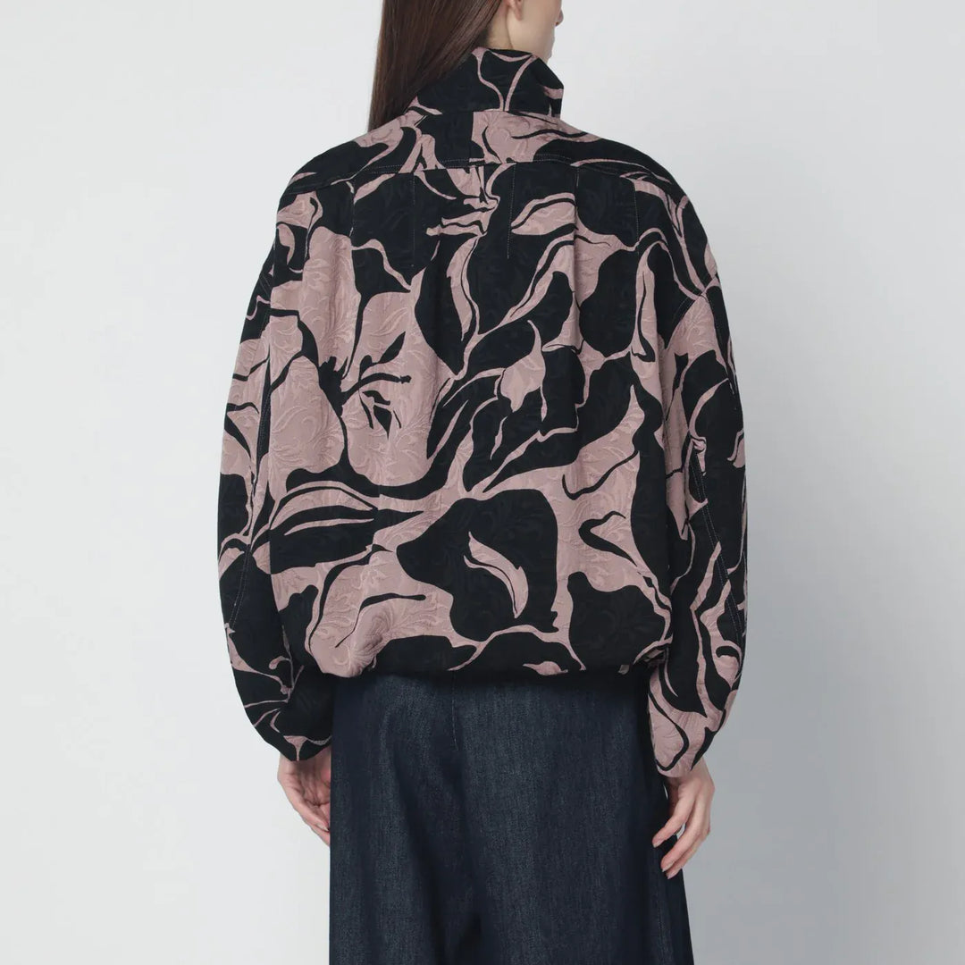 Dries Van Noten - Black jacket with floral jacquard texture Brand Coats &amp; Jackets M