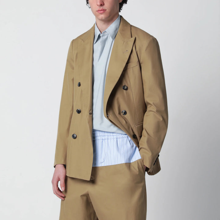 Dries Van Noten - Camel double-breasted jacket Brand Coats &amp; Jackets 46 IT