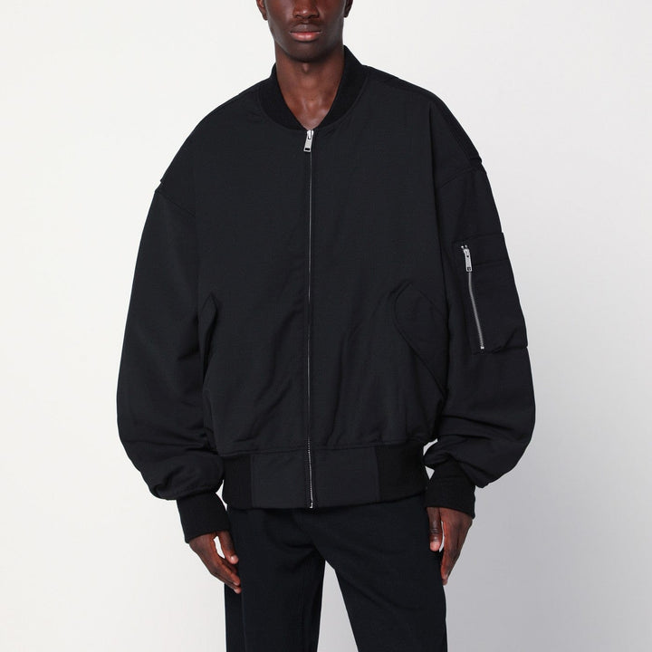 Coats &amp; Jackets Entire Studios - Black zip-up bomber jacket in wool blend Brand
