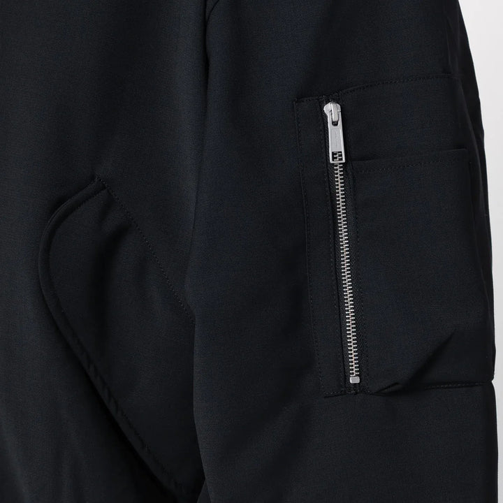 Entire Studios - Black zip-up bomber jacket in wool blend Brand Coats &amp; Jackets