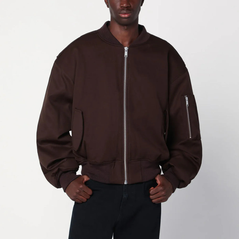 Entire Studios - Dark brown zip-up bomber jacket in wool Brand Coats & Jackets L