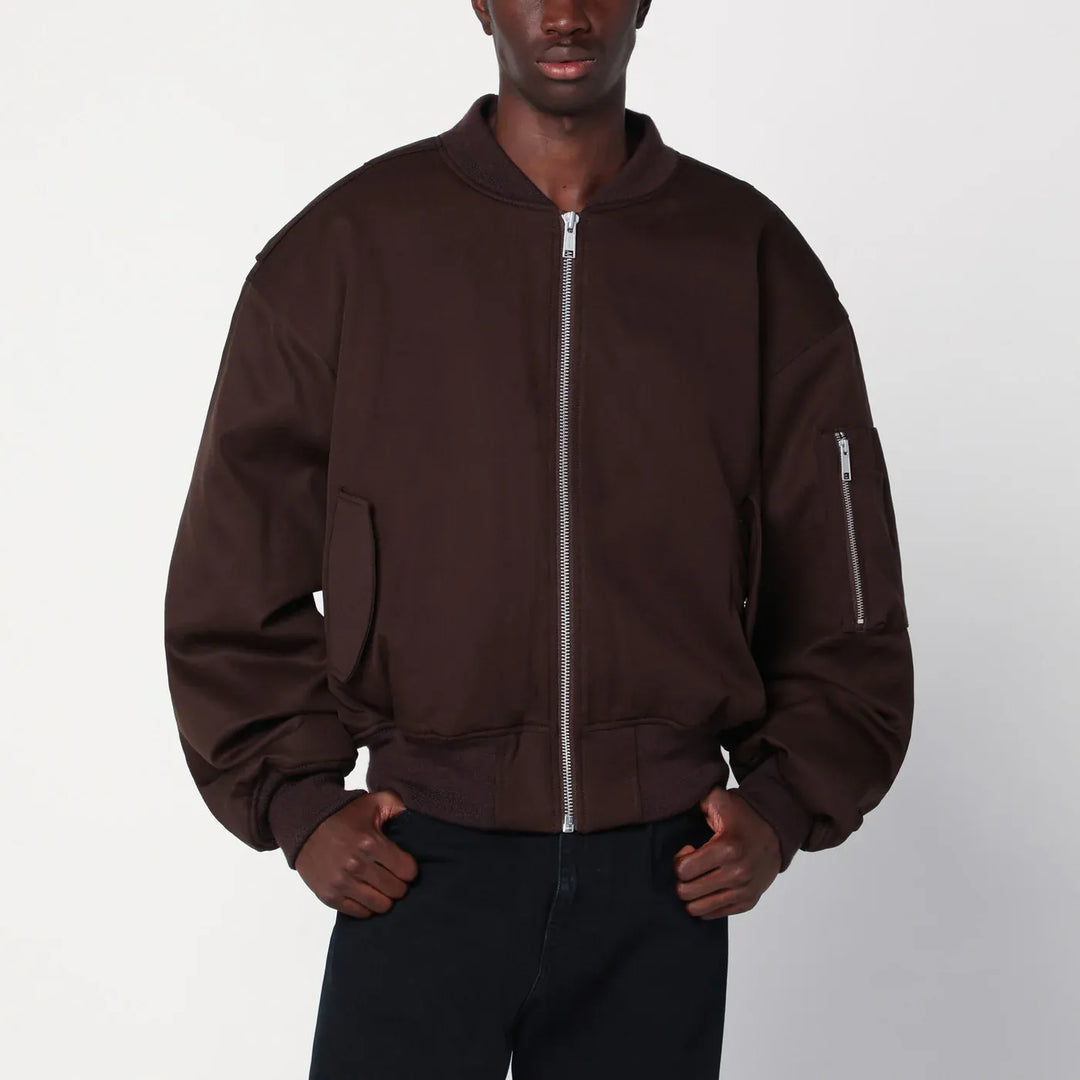 Entire Studios - Dark brown zip-up bomber jacket in wool Brand Coats &amp; Jackets L