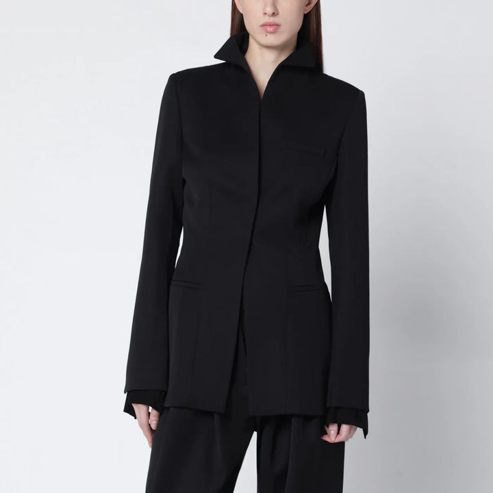 Francesco Murano - Black single-breasted wool blazer Brand Coats &amp; Jackets 42  IT