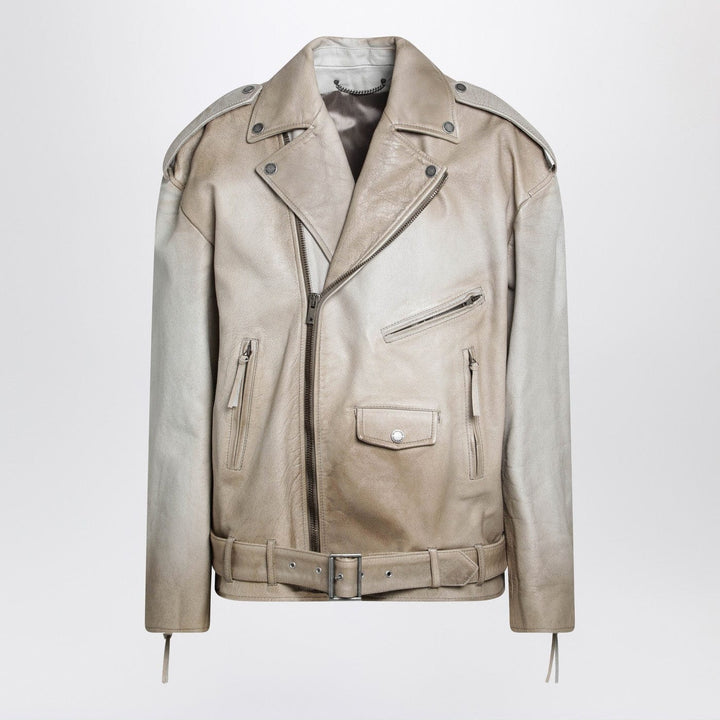 Coats &amp; Jackets S Golden Goose - Beige leather Phoebe jacket Brand