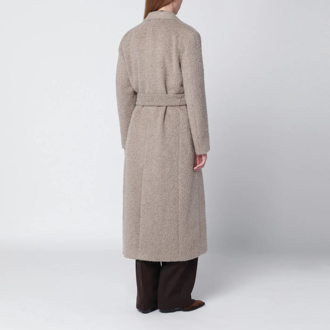 Golden Goose - Greige wool-blend belted coat Brand Coats &amp; Jackets 42  IT