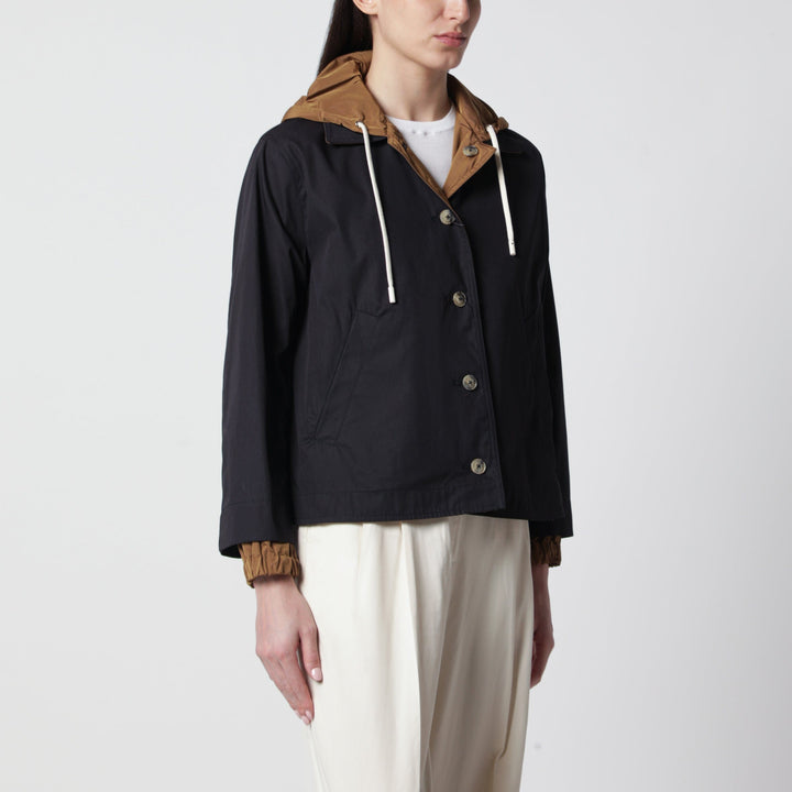 Coats &amp; Jackets HERNO - Reversible Jacket Blue/Caramel in Cotton Gabardine Brand