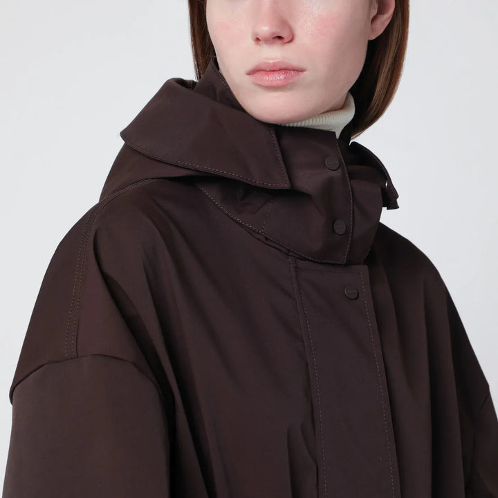 HERNO - Short Laminar coffee-colored parka Brand Coats &amp; Jackets
