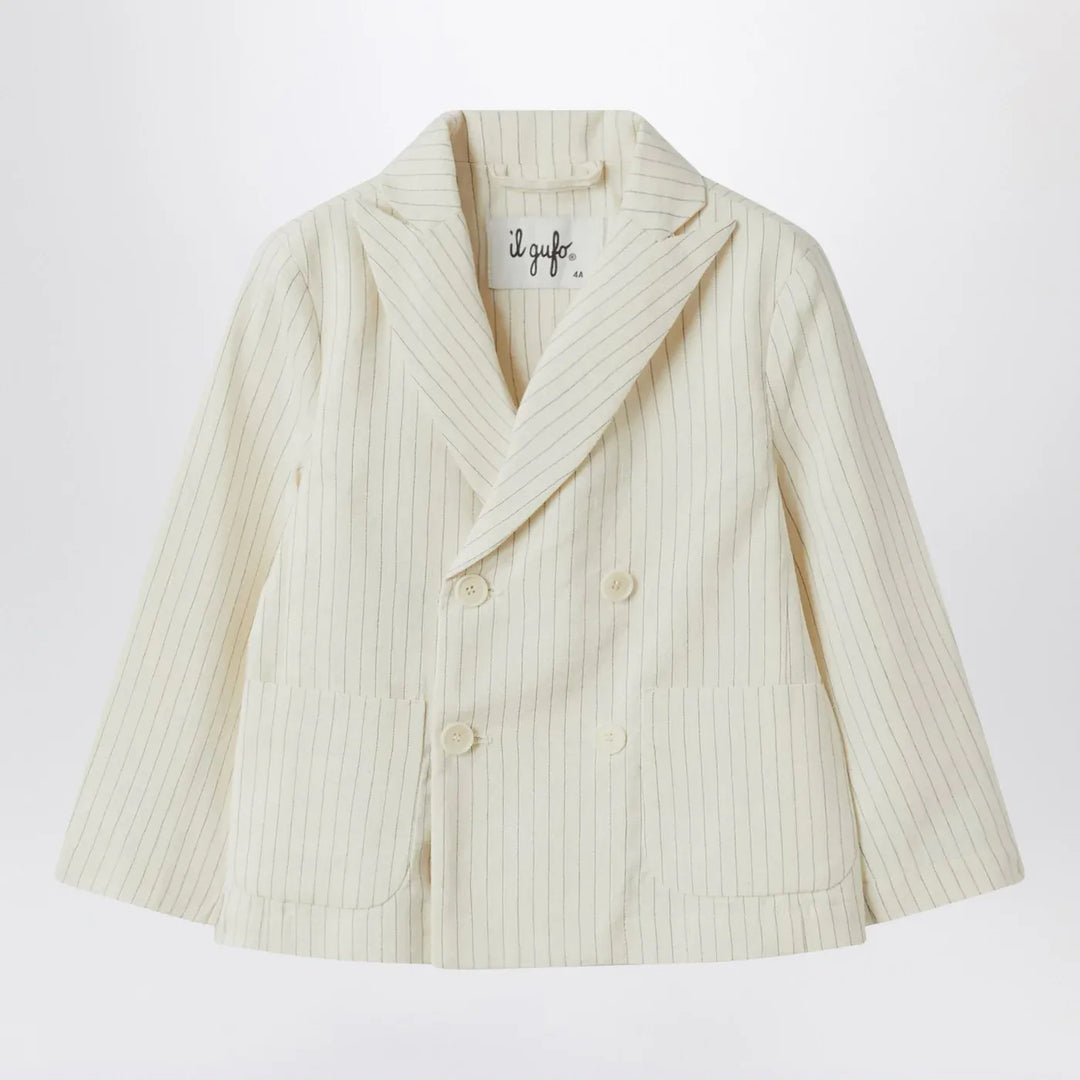 Il Gufo - Double-breasted jacket in pinstriped cotton Brand Coats &amp; Jackets 10