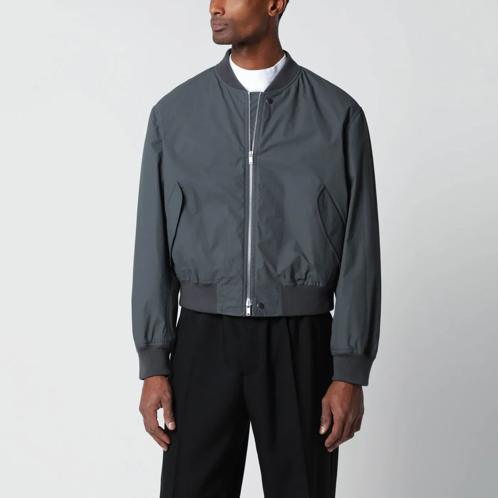 Jil Sander - Grey cotton zip-up bomber jacket Brand Coats & Jackets 48 IT