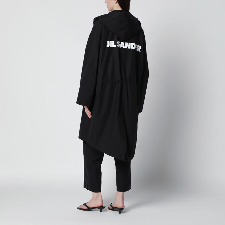 Jil Sander - Mid-length hooded parka in waterproof cotton, black Brand Coats &amp; Jackets