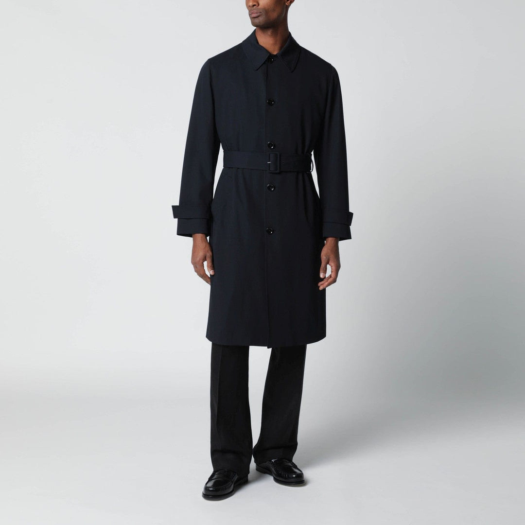 Coats &amp; Jackets Lardini - Blue single-breasted wool trench coat Brand