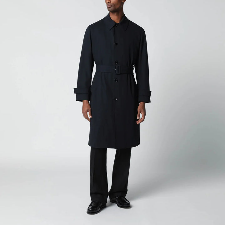 Lardini - Blue single-breasted wool trench coat Brand Coats &amp; Jackets 48 IT