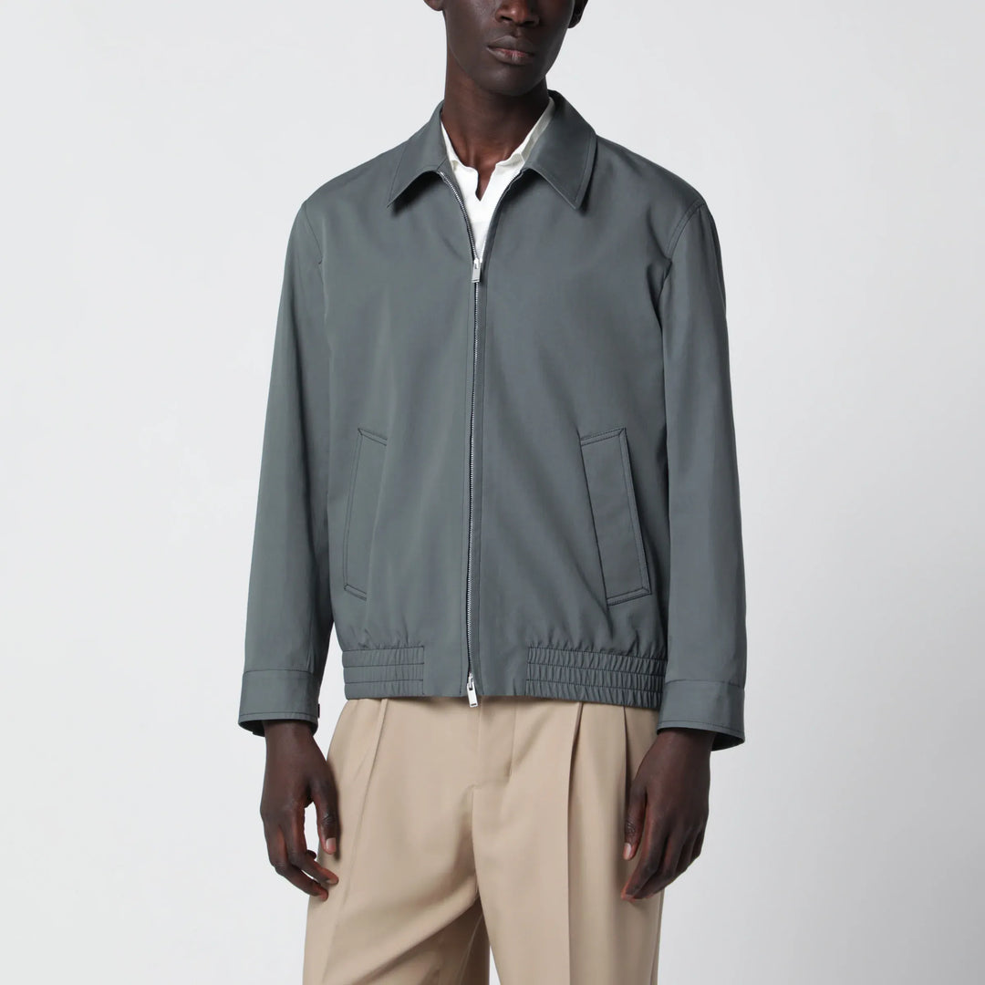 Lardini - Zip Jacket In Cotton And Silk Brand Coats &amp; Jackets S