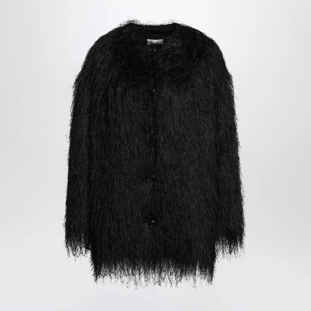 LouLou De Saison - Black Filipo coat with fringes Brand Coats &amp; Jackets XS
