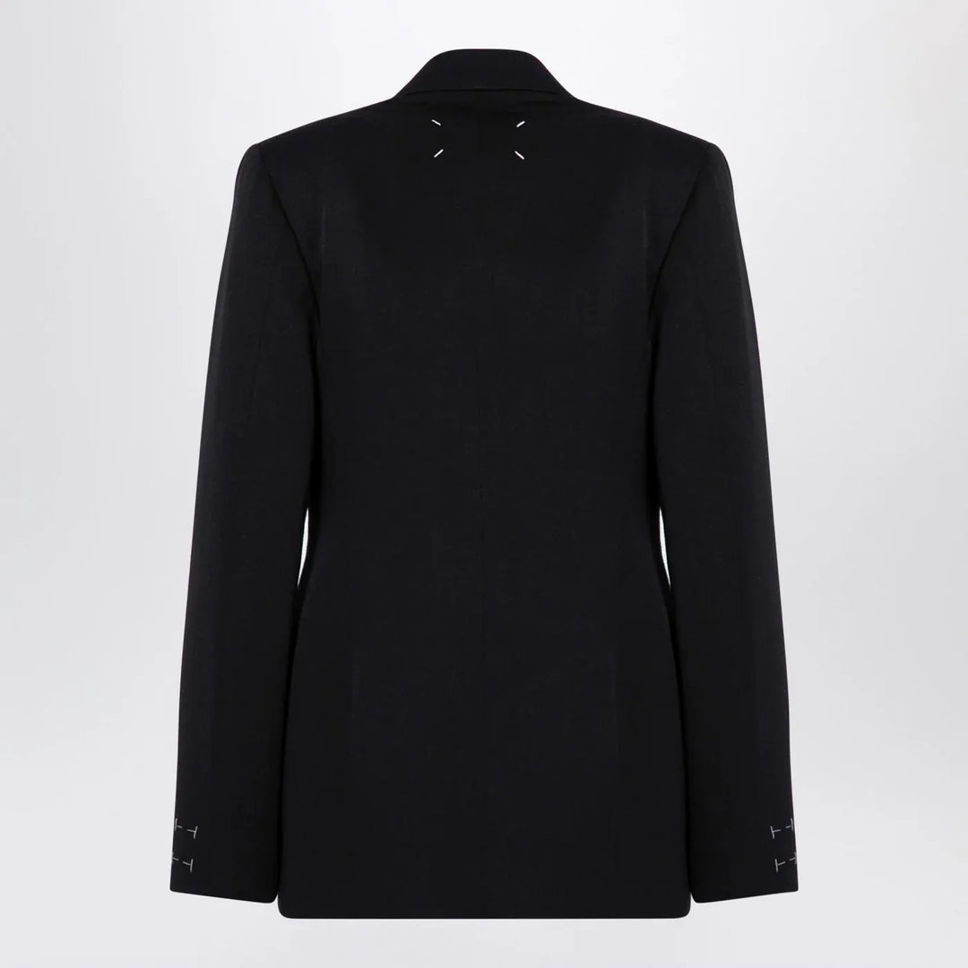 Maison Margiela - Black double-breasted jacket in wool Brand Coats &amp; Jackets 46  IT