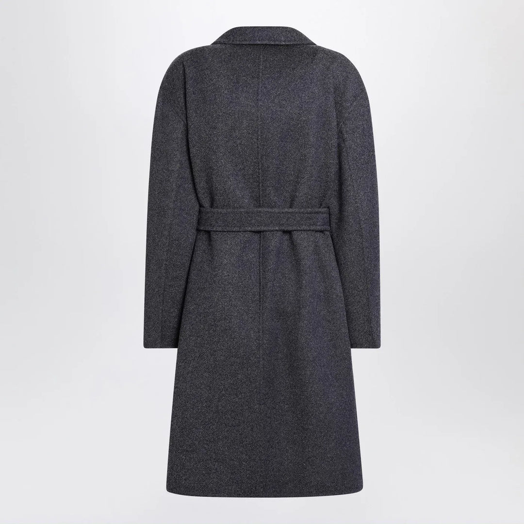Max Mara - Blue wool coat with denim effect Brand Coats &amp; Jackets 42  IT