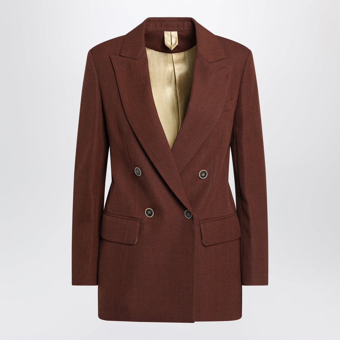 Coats &amp; Jackets Max Mara - Earth-tone jacket in wool grain de poudre Brand