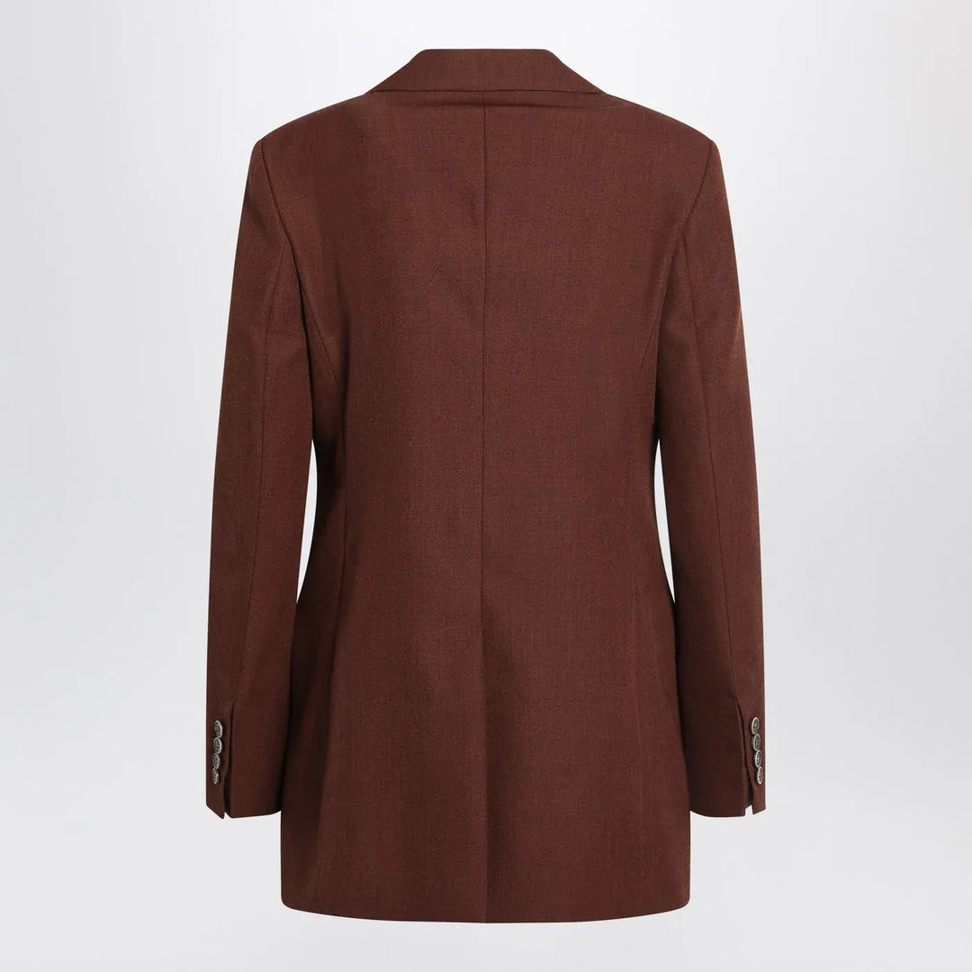 Max Mara - Earth-tone jacket in wool grain de poudre Brand Coats &amp; Jackets