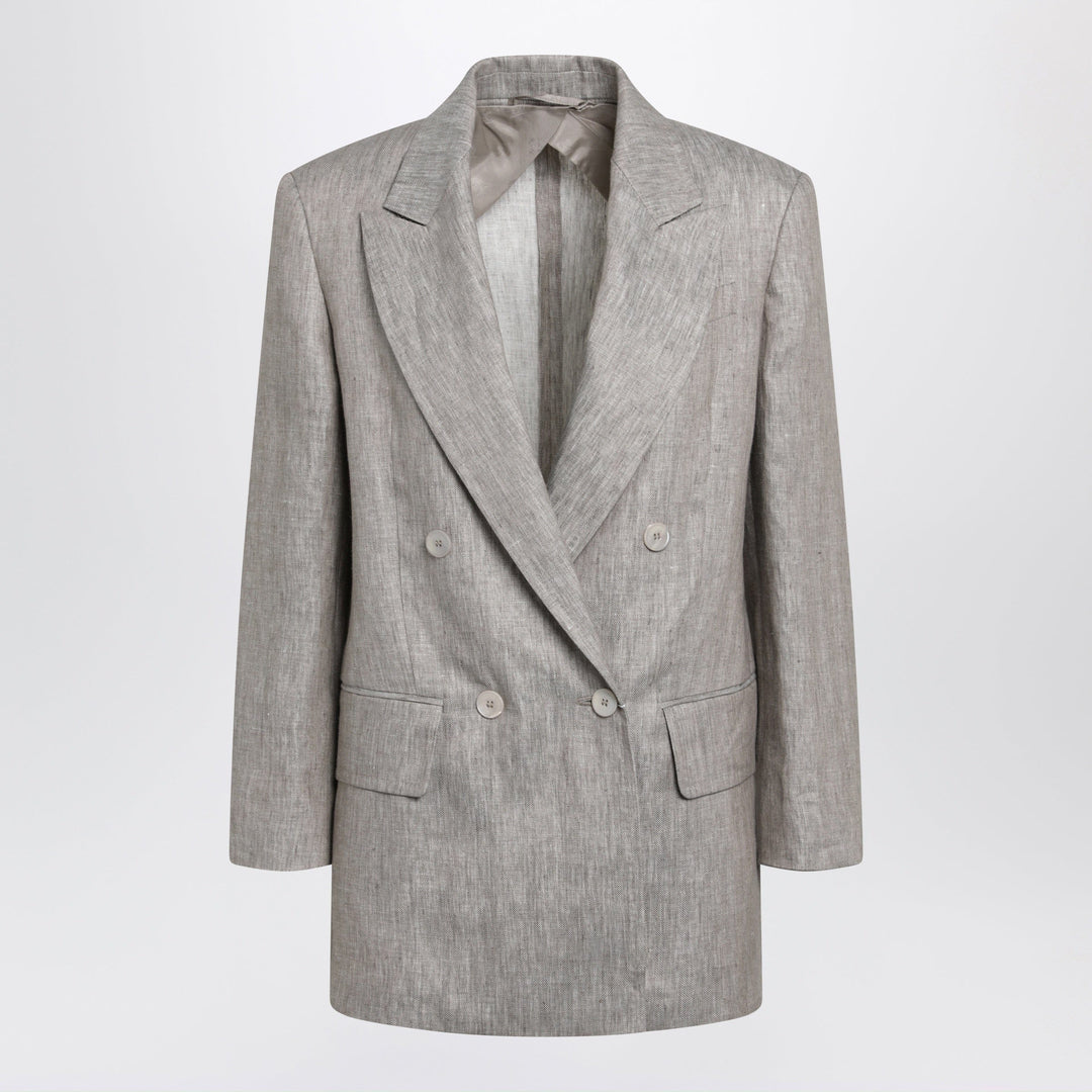 Coats & Jackets Max Mara - Olimpia double-breasted chevron linen blazer in beige Brand