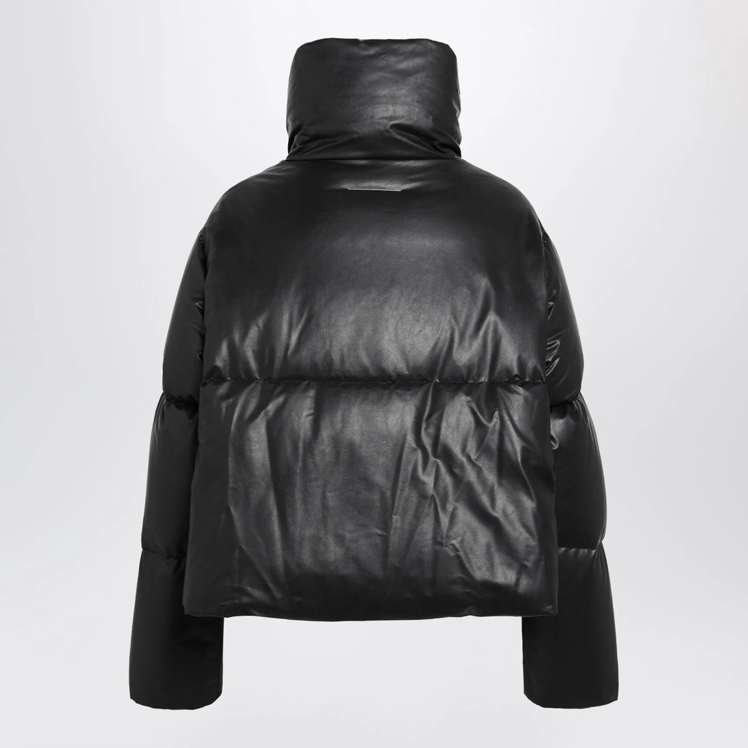 MM6 Maison Margiela - Short padded faux leather jacket in black Brand Coats &amp; Jackets