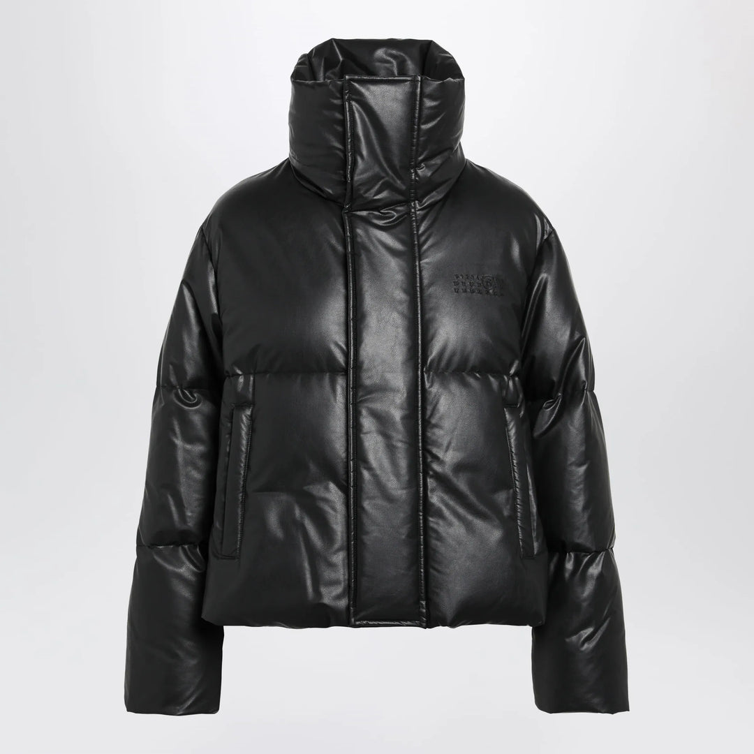 MM6 Maison Margiela - Short padded faux leather jacket in black Brand Coats &amp; Jackets XS