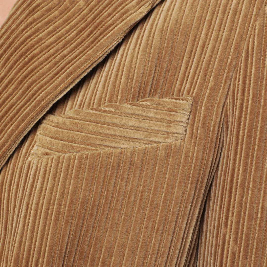 P.A.R.O.S.H. - Camel-coloured ribbed velvet jacket Brand Coats &amp; Jackets