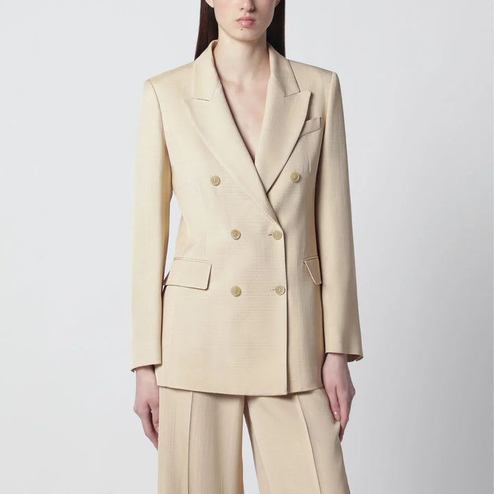 P.A.R.O.S.H. - Champagne double-breasted jacket Brand Coats &amp; Jackets S