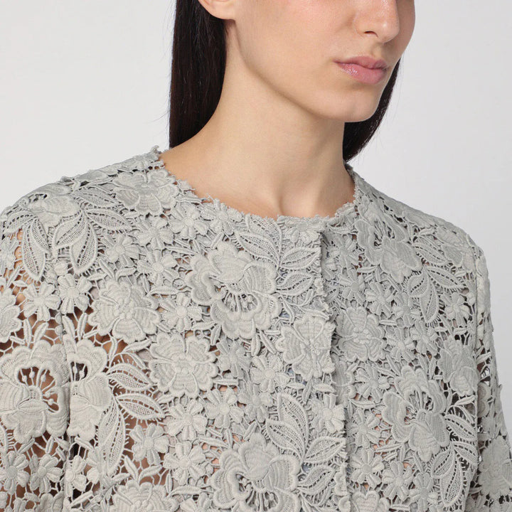 P.A.R.O.S.H. - Light grey lace long jacket Brand Coats &amp; Jackets L