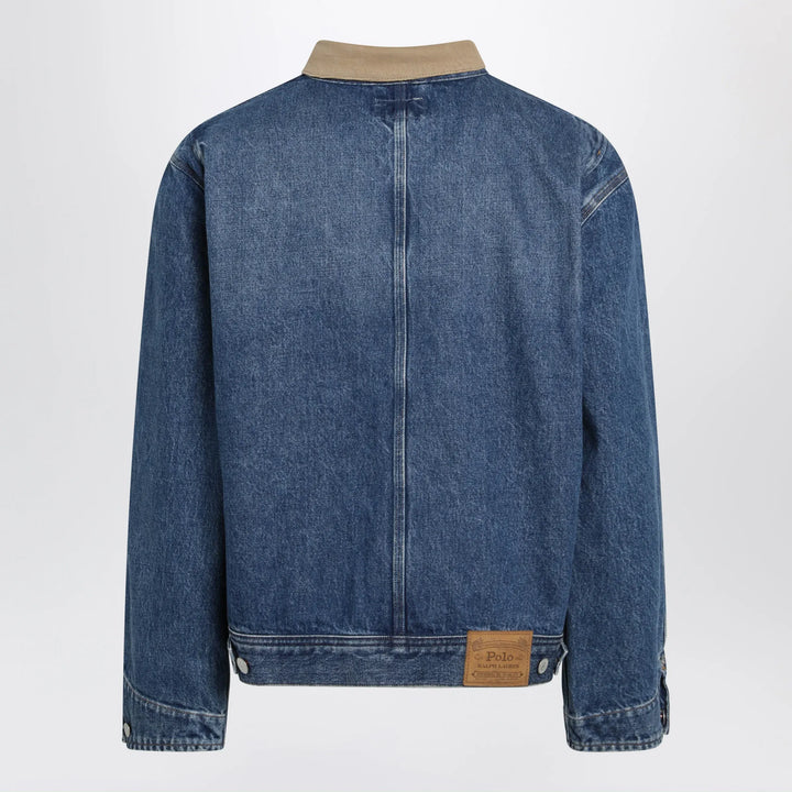 Polo Ralph Lauren - Blue denim jacket with ribbed collar Brand Coats &amp; Jackets