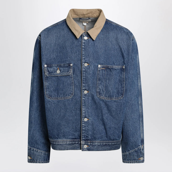 Polo Ralph Lauren - Blue denim jacket with ribbed collar Brand Coats &amp; Jackets L