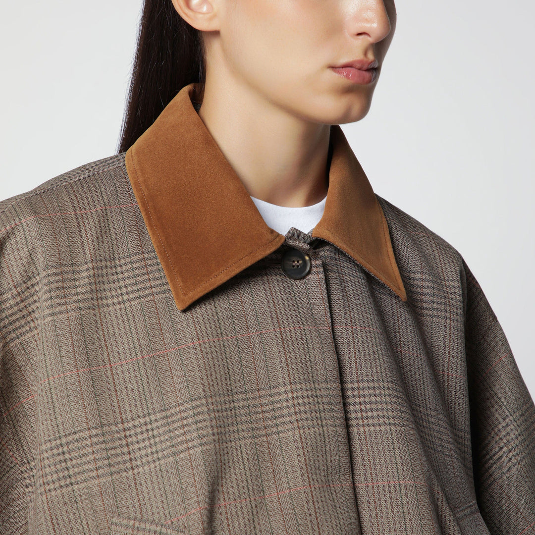 Róhe - Brown Prince of Wales wool jacket Brand Coats &amp; Jackets