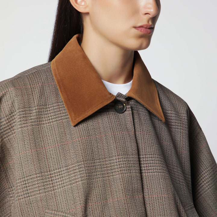 Róhe - Brown Prince of Wales wool jacket Brand Coats &amp; Jackets