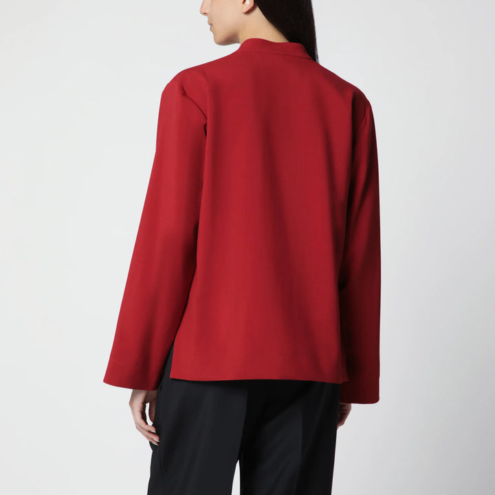 Róhe - Carmine Red Wool Jacket with Pankou Closure Brand Coats &amp; Jackets