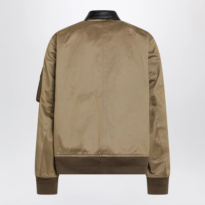 Sacai - Beige cotton and nylon bomber jacket Brand Coats &amp; Jackets
