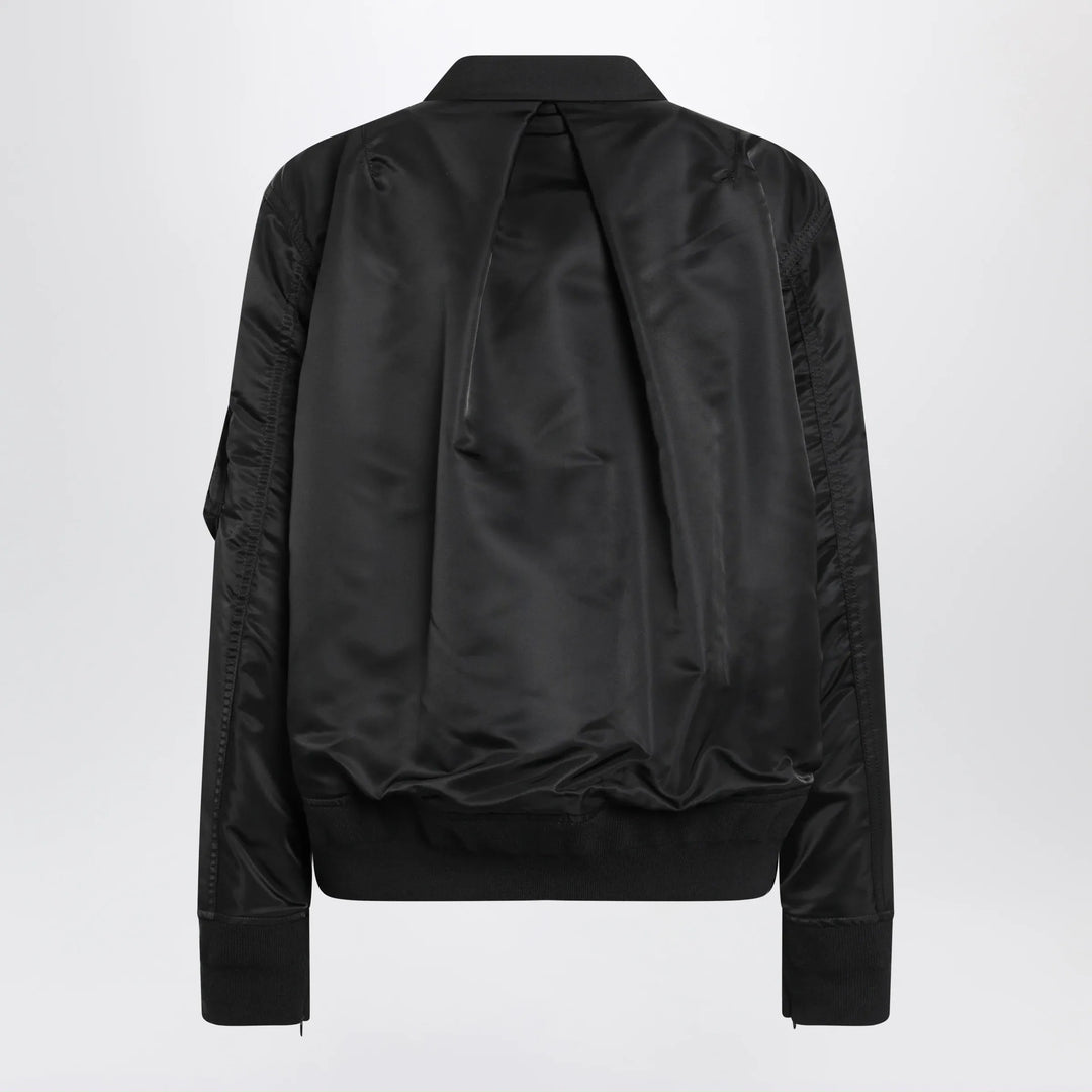 Sacai - Black double-breasted wool and nylon blend jacket Brand Coats &amp; Jackets