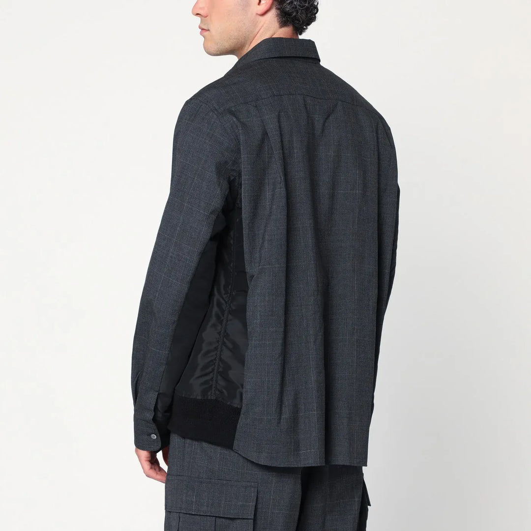 Sacai - Gray plaid wool shirt jacket Brand Coats &amp; Jackets 3