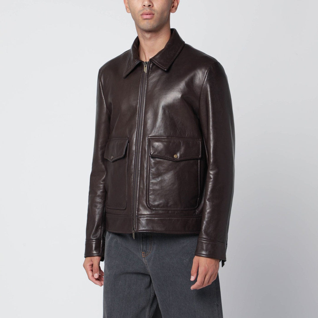 Coats & Jackets Salvatore Santoro - Brown leather zip jacket Brand