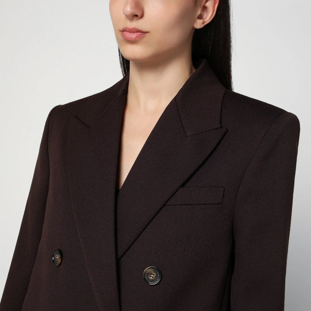 Stella McCartney - Double-breasted plum wool coat Brand Coats &amp; Jackets 42  IT