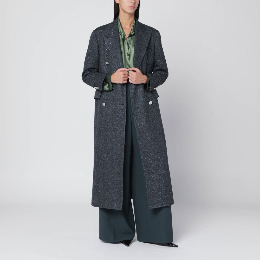 Coats & Jackets 44  IT Tagliatore - Black houndstooth double-breasted coat Brand