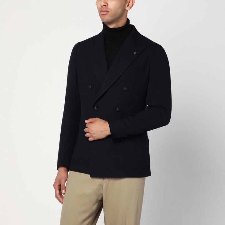 Coats &amp; Jackets 46 IT Tagliatore - Blue double-breasted wool jacket Brand