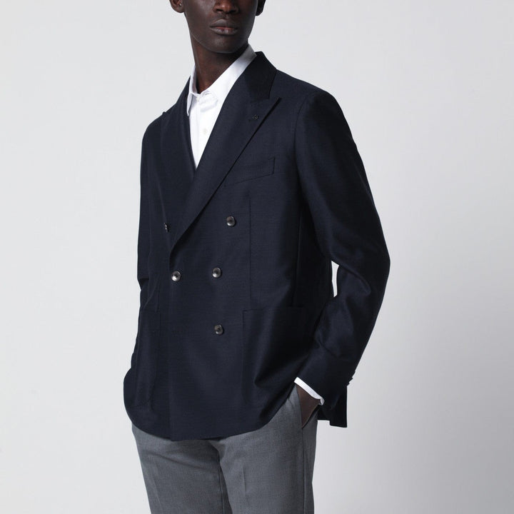Coats &amp; Jackets Tagliatore - Blue wool double-breasted jacket Brand