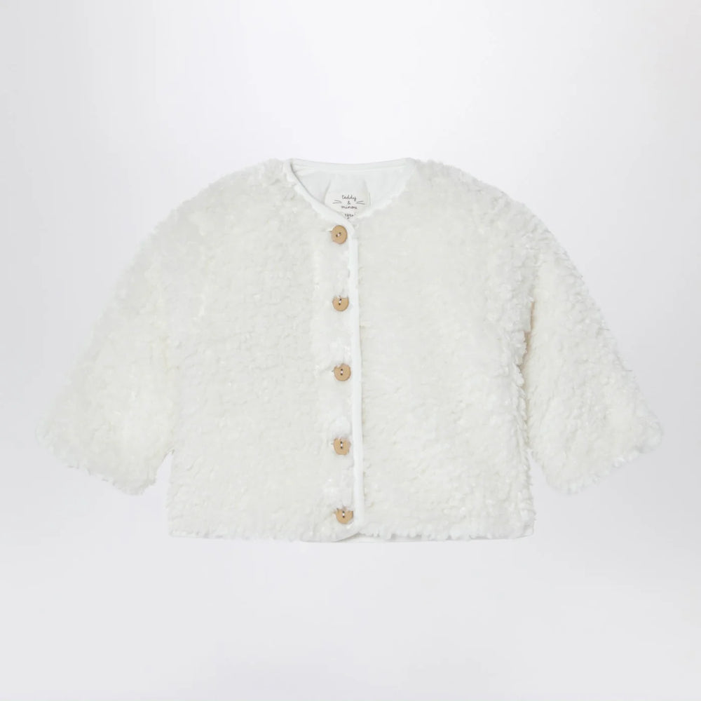 Teddy & Minou - Milk-white shearling-effect jacket Brand Coats & Jackets 12/18M