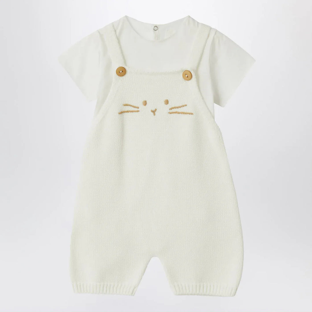 Teddy &amp; Minou - White outfit with jacket and overalls Brand Coats &amp; Jackets 9