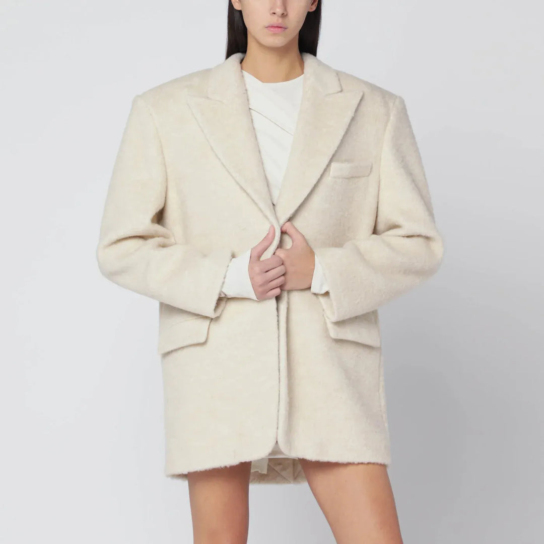 THE ANDAMANE - Oversized ivory jacket in wool blend Brand Coats &amp; Jackets 40  IT