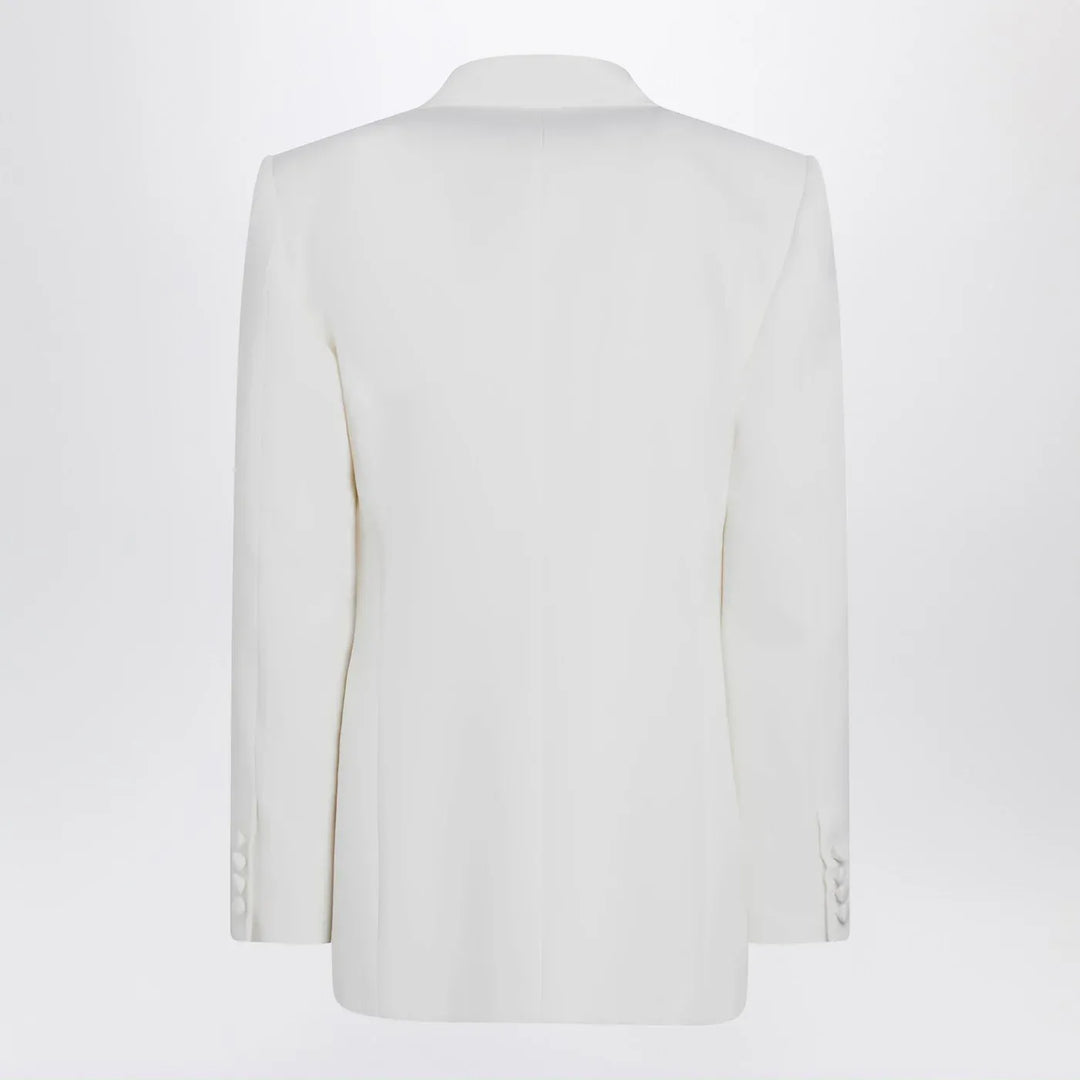 Valentino - Milk-colored double-breasted jacket in wool Brand Coats &amp; Jackets 50 IT
