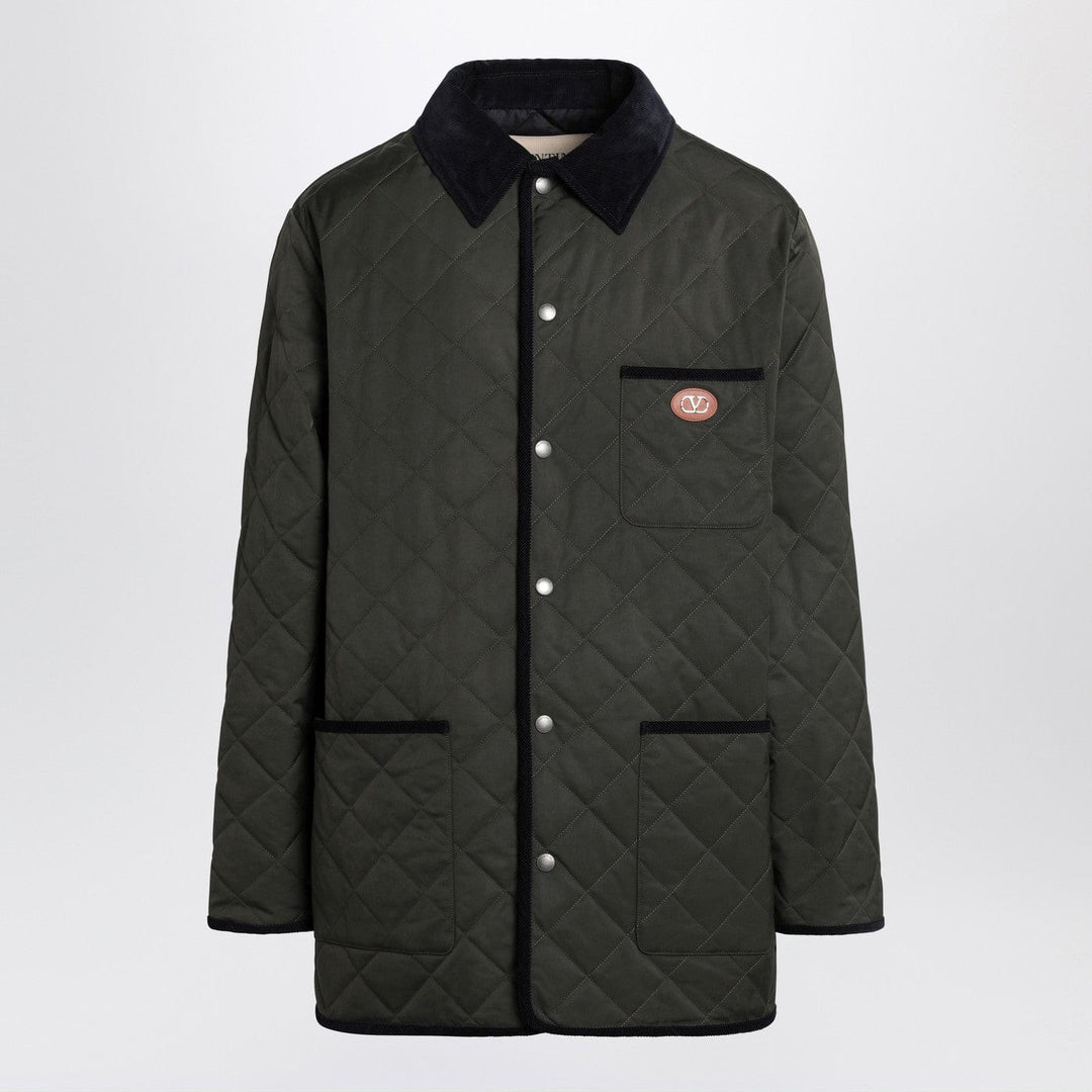 Coats &amp; Jackets Valentino - Olive green quilted jacket with VLogo patch Brand