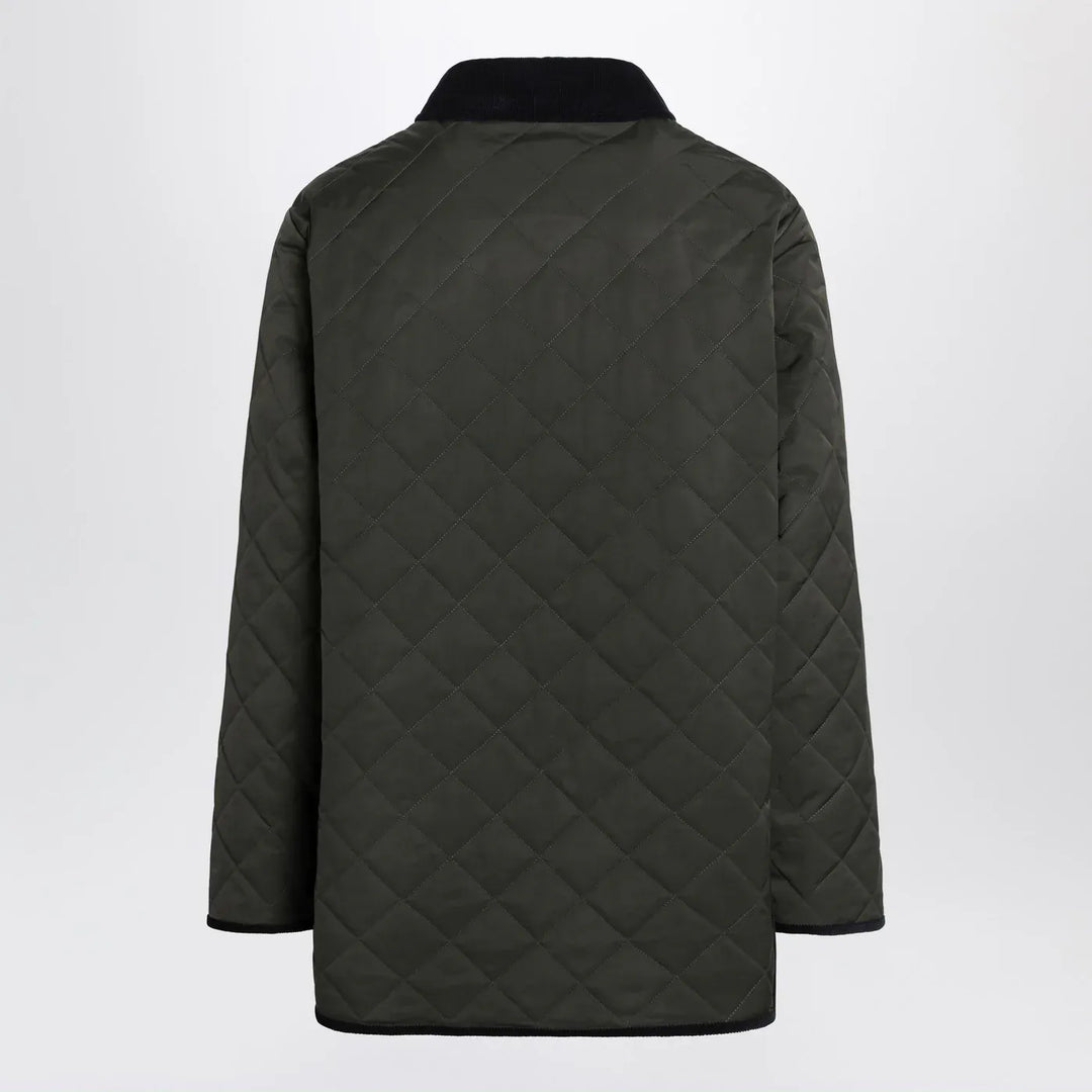 Valentino - Olive green quilted jacket with VLogo patch Brand Coats &amp; Jackets