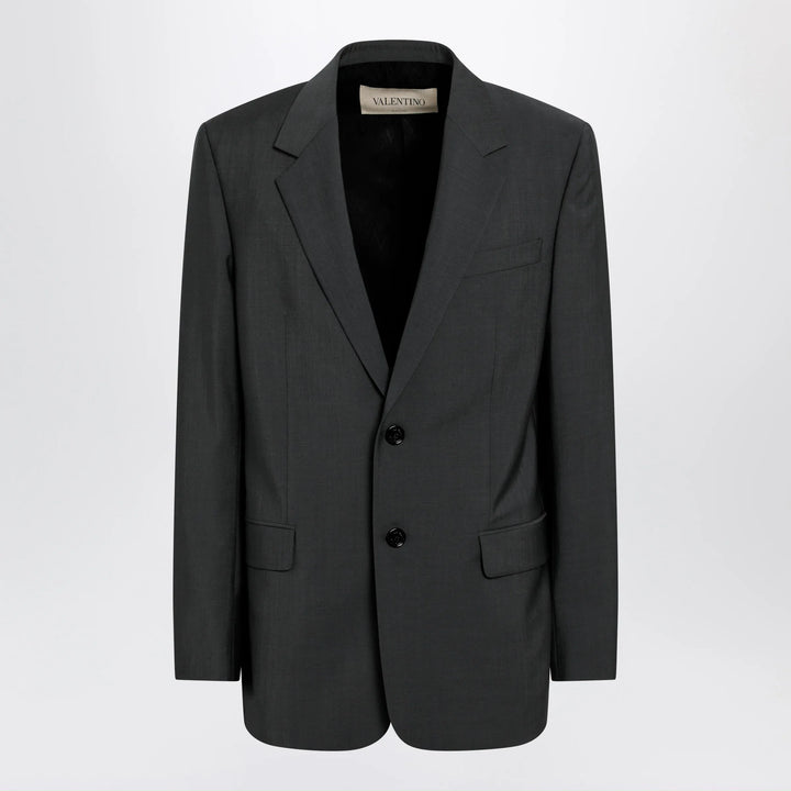 Valentino - Single-breasted wool and mohair jacket in black Brand Coats &amp; Jackets 48 IT