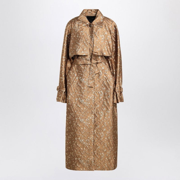 Max Mara Atelier Coats Max Mara Atelier Trench in gold colour in jacquard Max Mara Atelier Trench in gold colour in jacquard Brand